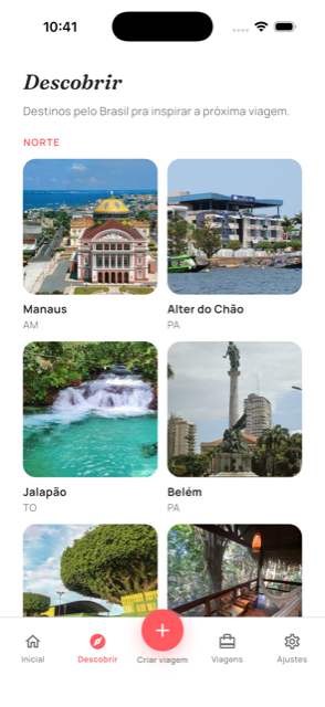 Catálogo Descobrir com destinos de todas as regiões do Brasil